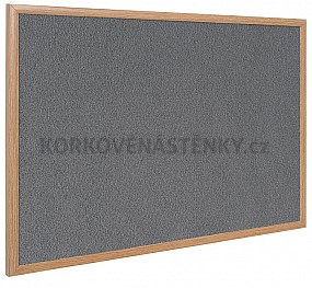 Textilní nástěnka dřevěný rám 200 x 100 cm (šedá)