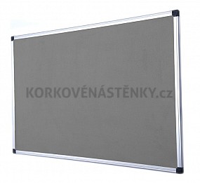 Nehořlavá textilní nástěnka AL rám 180 x 120 cm (šedá)