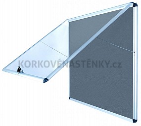Nehořlavá textilní vitrína AL rám 924 x 953 mm (12xA4) - šedá