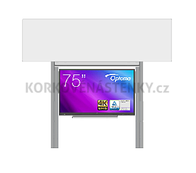 Interaktivní sestava s LCD panely (75") s přední krycí tabulí pro popis fixem na pylonu (350x100)