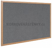 Textilní nástěnka dřevěný rám 90 x 100 cm (šedá)
