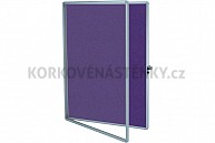 Textilní vnitřní vitrína TEXT 150 x 100 cm (fialová)