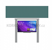Interaktivní sestava s LCD panely (65") s přední krycí tabulí pro popis křídou na pylonu (300x100)