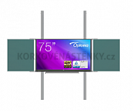 Interaktivní sestava s LCD panely (75") na pylonu s tabulemi na křídu