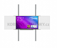 Interaktivní sestava s LCD panely (75") na pylonu s tabulemi na fixu