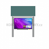 Interaktivní sestava s LCD panely (75") s přední krycí tabulí pro popis křídou na pylonu (240x100)