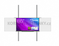 Interaktivní sestava s LCD panely (86") na pylonu s tabulemi na fixu i křídy