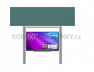 Interaktivní sestava s LCD panely (86") s přední krycí tabulí pro popis křídou na pylonu (400x120)
