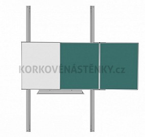 Magnetická tabuľa TRIPTYCH K/PYLON AL I. 200 x 120 cm