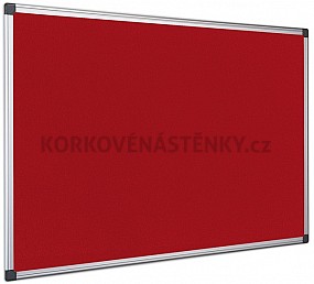 Textilná nástenka AL rám 150 x 100 cm (červená)