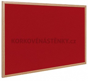 Textilní nástěnka dřevěný rám 200 x 100 cm (červená)