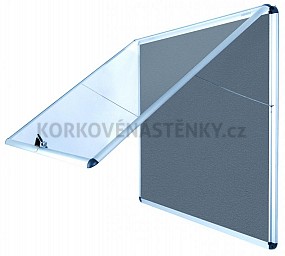 Nehorľavá textilná vitrína AL rám 706 x 653 mm (6xA4) - sivá