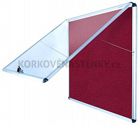 Nehorľavá textilná vitrína AL rám 924 x 953 mm (12xA4) - červená