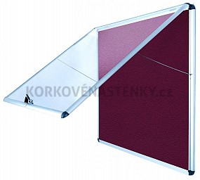 Nehořlavá textilní vitrína AL rám 924 x 953 mm (12xA4) - vínová