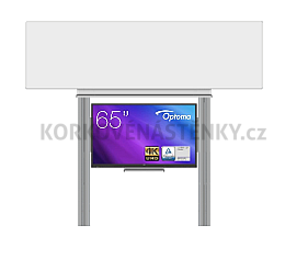 Interaktivní sestava s LCD panely (65") s přední krycí tabulí pro popis fixem na pylonu (350x100)