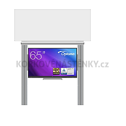 Interaktivní sestava s LCD panely (65") s přední krycí tabulí pro popis fixem na pylonu (240x100)