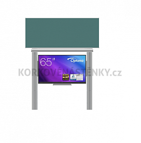 Interaktívna zostava s LCD panelmi (65") s prednou krycou tabuľou pre popis kridou na pylóne (240x100)