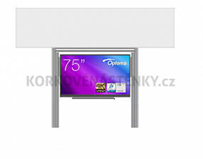 Interaktivní sestava s LCD panely (75") s přední krycí tabulí pro popis fixem na pylonu (400x100)