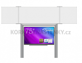 Interaktivní sestava s LCD panely (75") s přední krycí tabulí TRIPTYCH K pro popis fixem na pylonu (240x100)