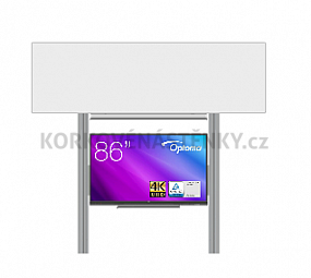 Interaktívna zostava s LCD panelmi (86") s prednou krycou tabuľou pre popis fixkou na pylóne (400x120)
