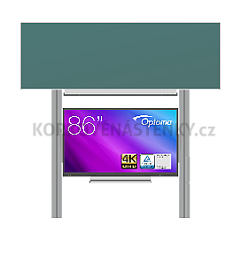 Interaktivní sestava s LCD panely (86") s přední krycí tabulí pro popis křídou na pylonu (350x120)