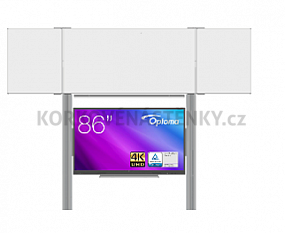 Interaktivní sestava s LCD panely (86") s přední krycí tabulí TRIPTYCH K pro popis fixem na pylonu (240x120)