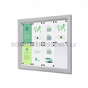 Magnetická vitrína venkovní 970 × 705 mm (8 × A4) protipožární