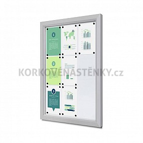 Magnetická vitrína vonkajšia 750 × 1012 mm (9 × A4) protipožiarne