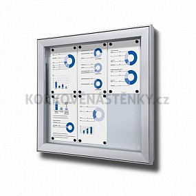 Venkovní magnetická uzamykatelná vitrína hluboká 792 × 747 mm (6 × A4)