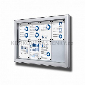 Venkovní magnetická uzamykatelná vitrína hluboká 1012 × 747 mm (8 × A4)