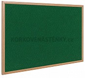 Textilná nástenka dřevěný rám 90 x 100 cm (zelená)