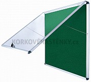 Nehorľavá textilná vitrína AL rám 924 x 953 mm (12xA4) - zelená