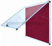 Nehorľavá textilná vitrína AL rám 924 x 953 mm (12xA4) - červená