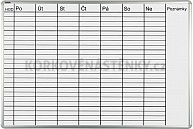 Plánovací tabule týdenní PK K 70 x 100 cm