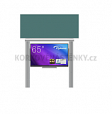 Interaktivní sestava s LCD panely (65") s přední krycí tabulí pro popis křídou na pylonu (240x100)