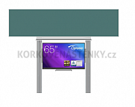 Interaktivní sestava s LCD panely (65") s přední krycí tabulí pro popis křídou na pylonu (400x100)