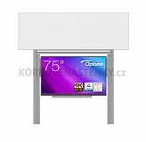 Interaktívna zostava s LCD panelmi (75") s prednou krycou tabuľou pre popis fixkou na pylóne (300x100)
