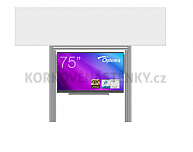 Interaktívna zostava s LCD panelmi (75") s prednou krycou tabuľou pre popis fixkou na pylóne (400x100)