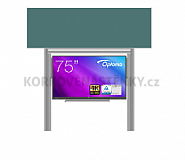 Interaktívna zostava s LCD panelmi (75") s prednou krycou tabuľou pre popis kridou na pylóne (300x100)