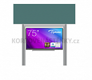 Interaktivní sestava s LCD panely (75") s přední krycí tabulí pro popis křídou na pylonu (300x100)