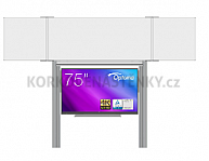 Interaktívna zostava s LCD panelmi (75") s prednou krycou tabuľou TRIPTYCH K pre popis fixem na pylóne (240x100)