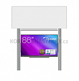 Interaktívna zostava s LCD panelmi (86") s prednou krycou tabuľou pre popis fixkou na pylóne (300x120)