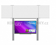 Interaktívna zostava s LCD panelmi (86") s prednou krycou tabuľou TRIPTYCH K pre popis fixem na pylóne (240x120)