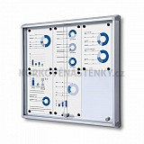 Magnetická posuvná vitrína vnitřní 720 × 675 mm (6 × A4) protipožární do únikových cest