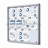 Magnetická posuvná vitrína vnitřní 940 × 982 mm (12 × A4) protipožární do únikových cest