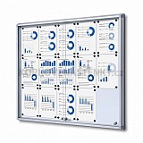 Magnetická posuvná vitrína vnitřní 1160 × 982 mm (15 × A4) protipožární do únikových cest