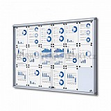 Magnetická posuvná vitrína vnitřní 1380 × 982 mm (18 × A4) protipožární do únikových cest