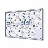Magnetická posuvná vitrína vnitřní 1600 × 982 mm (21 × A4) protipožární do únikových cest