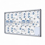 Magnetická posuvná vitrína vnitřní 1815 × 982 mm (24 × A4) protipožární do únikových cest