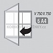 Magnetická vonkajšia vitrína Classic V 750 x 750 mm - jednokrídlová (6x A4)